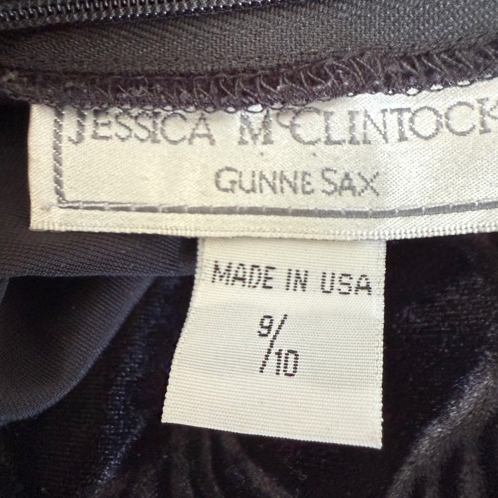 Vintage Gunne Sax Jessica McClintock Black Contrast Velvet Maxi Dress 9/10 EUC - Picture 9 of 16